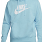 Moletom com capuz Nike Sportswear Club Fleece Logo Feminino Azul Tamanho Grande