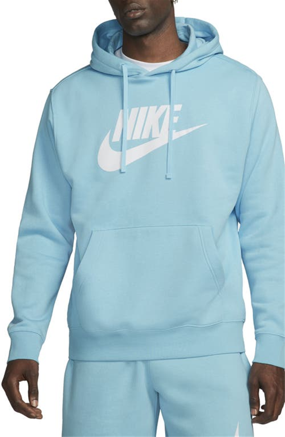 Moletom com capuz Nike Sportswear Club Fleece Logo Feminino Azul Tamanho Grande