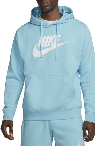 Moletom com capuz Nike Sportswear Club Fleece Logo Feminino Azul Tamanho Grande