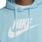 Moletom com capuz Nike Sportswear Club Fleece Logo Feminino Azul Tamanho Grande