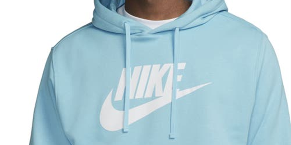 Moletom com capuz Nike Sportswear Club Fleece Logo Feminino Azul Tamanho Grande