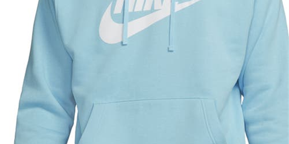 Moletom com capuz Nike Sportswear Club Fleece Logo Feminino Azul Tamanho Grande