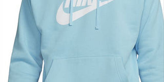 Moletom com capuz Nike Sportswear Club Fleece Logo Feminino Azul Tamanho Grande