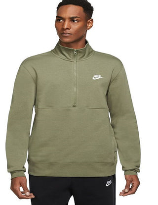 Suéter Nike Sportswear Club Meio Zíper Feminino Verde Tamanho Médio