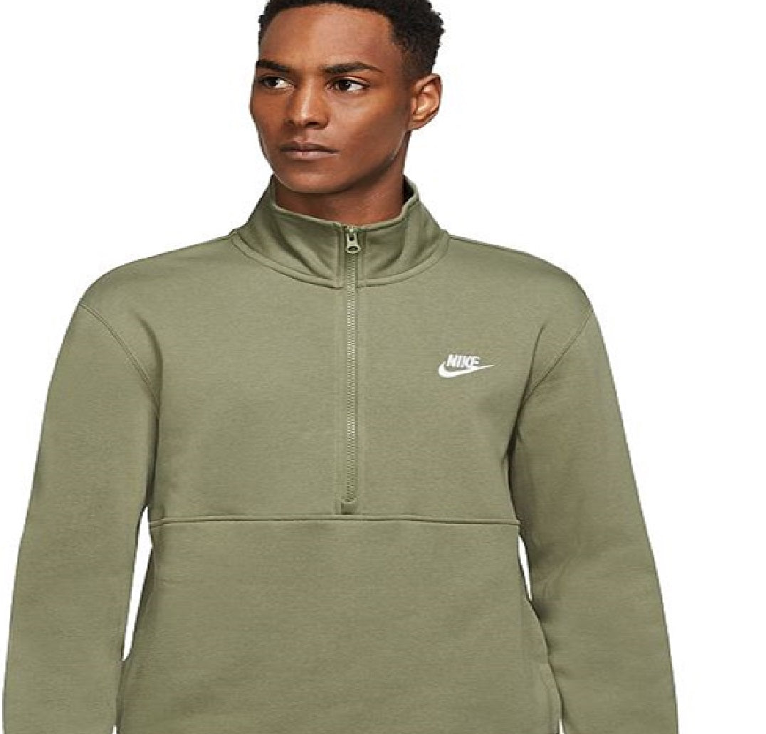 Suéter Nike Sportswear Club Meio Zíper Feminino Verde Tamanho Médio