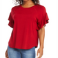 Karen Kane Blusa Feminina Manga Babada Vermelha Tamanho Grande