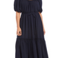 Vestido midi de coquetel Karen Kane feminino, azul, com ajuste evasê