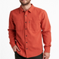 Camisa masculina de manga comprida com bolso duplo e tecido Junk Food, vermelha, tamanho pequeno