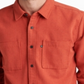 Camisa masculina de manga comprida com bolso duplo e tecido Junk Food, vermelha, tamanho pequeno