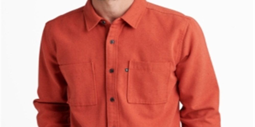 Camisa masculina de manga comprida com bolso duplo e tecido Junk Food, vermelha, tamanho pequeno