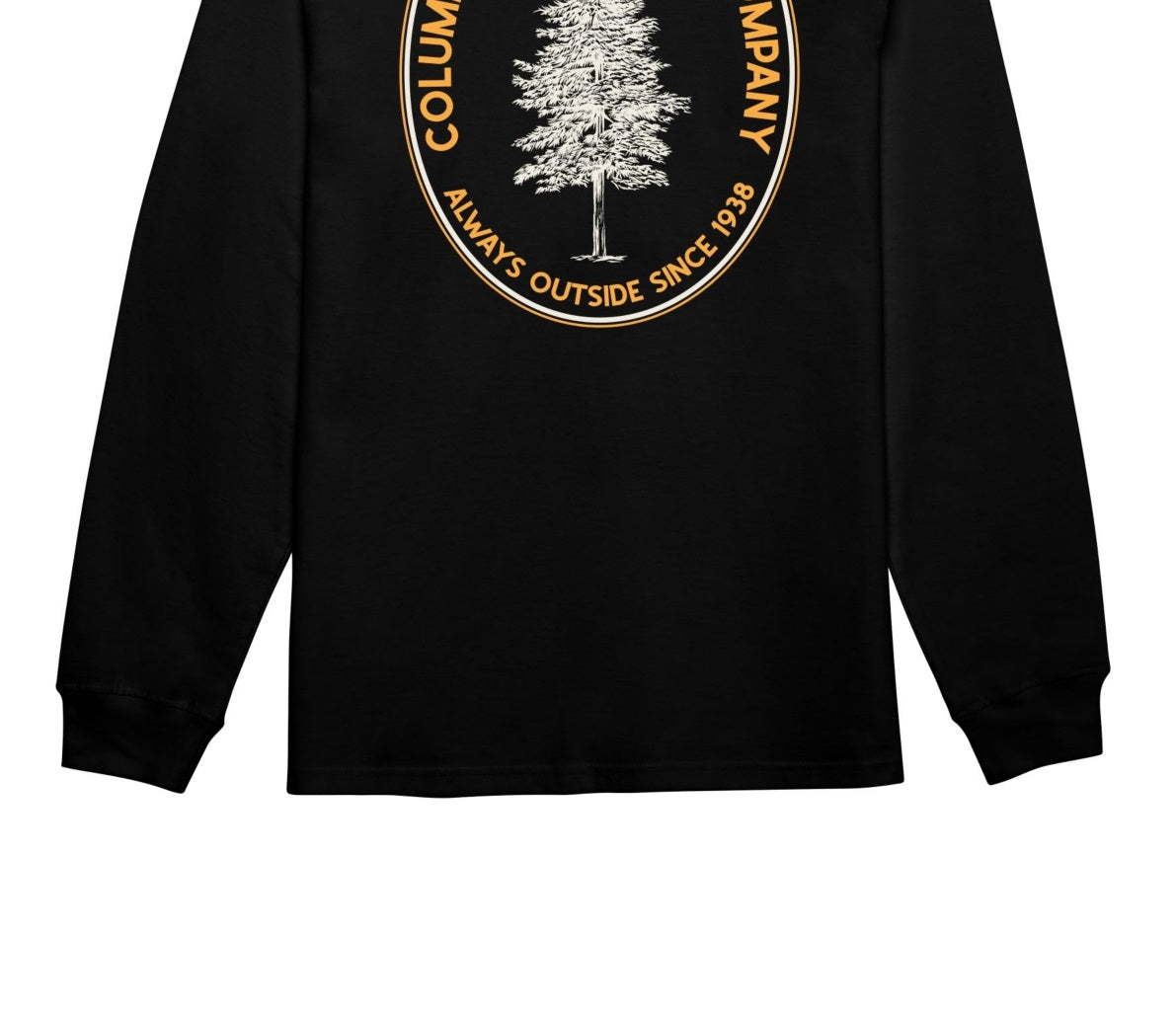 Camiseta Columbia Masculina Manga Longa com Estampa de Logotipo Preto Tamanho Médio