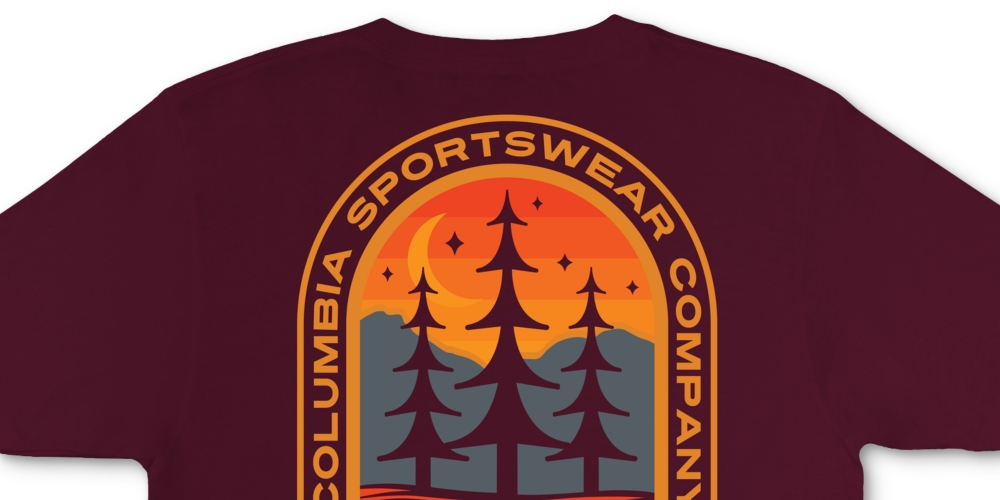 Camiseta Columbia Masculina Monte Graphic Crewneck Vermelha Tamanho Grande