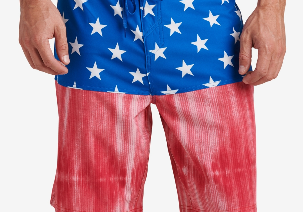 Calções de banho masculinos Reef Razzle, vermelhos, tamanho 34