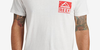 Camiseta gráfica Reef Wellie masculina, branca, tamanho pequeno