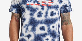 Camiseta masculina Reef Measure de manga curta com estampa tie-dye, azul, tamanho P