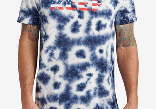 Camiseta masculina Reef Measure de manga curta com estampa tie-dye, azul, tamanho GG