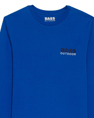 Camiseta masculina de manga comprida com estampa de túnel Bass Outdoor, azul, tamanho médio