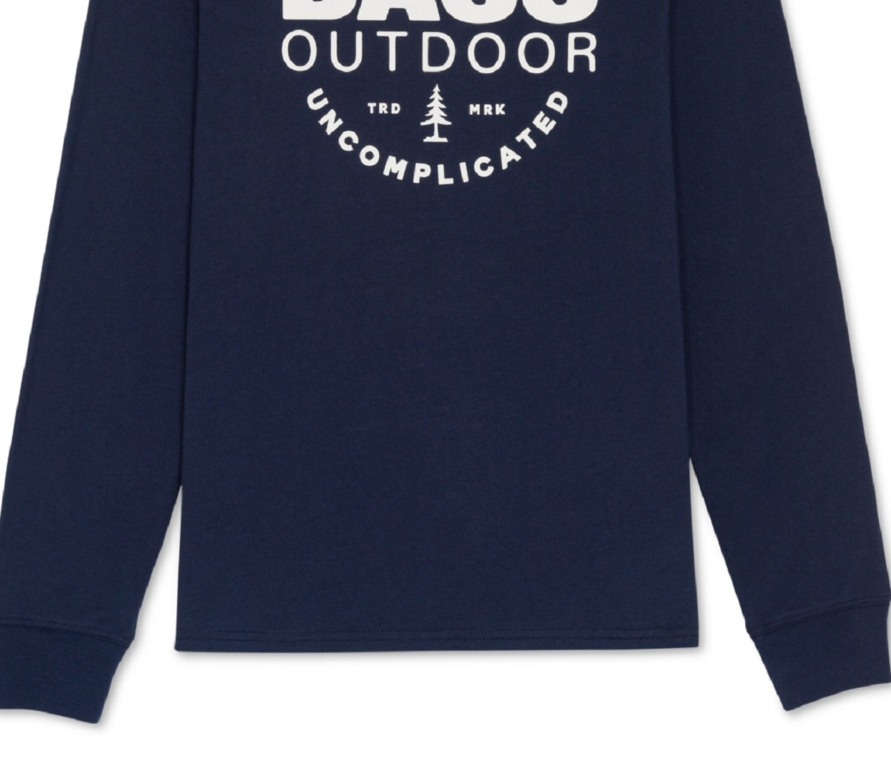 Camiseta masculina Bass Outdoor Uncomplicated de manga comprida com logotipo, azul, tamanho XX-G