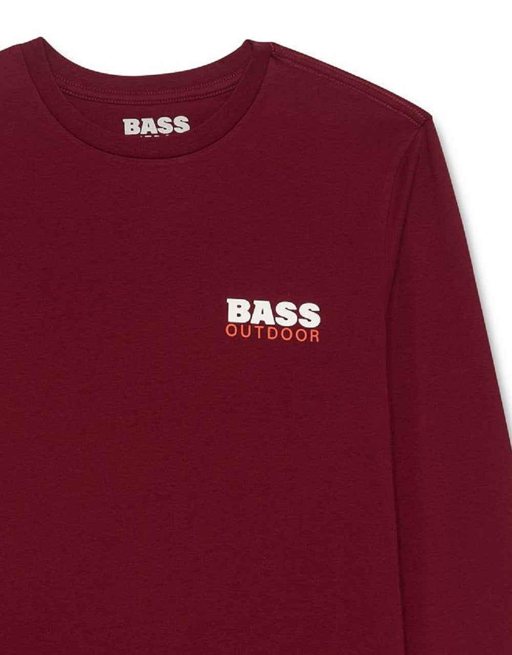Camiseta masculina de manga comprida com estampa gráfica Bass Outdoor, tamanho médio, vermelha