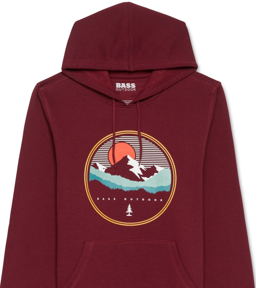 Bass Outdoor Wilfork Graphic Hoodie Masculino Vermelho Tamanho XX-G