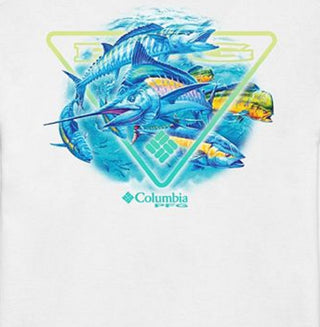 Camiseta Columbia Masculina Corazon Cotton Graphic Branca Tamanho Grande