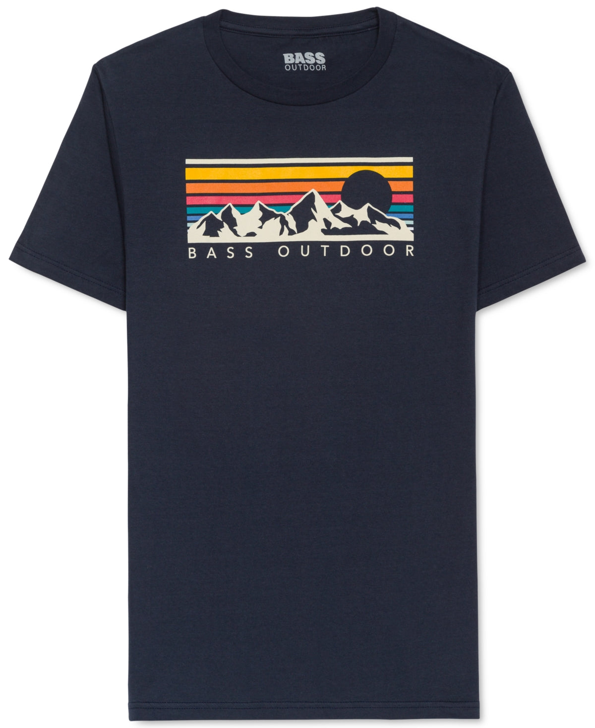 Camiseta masculina Bass Outdoor Boxed Mountain Graphic Azul Tamanho -2XL
