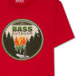 Camiseta masculina de malha gráfica Bass Outdoor, vermelha, tamanho pequeno