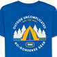 Camiseta gráfica masculina Bass Outdoor Tent, azul, tamanho extragrande