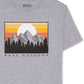 Camiseta gráfica de montanha masculina Bass Outdoor, cinza, tamanho pequeno