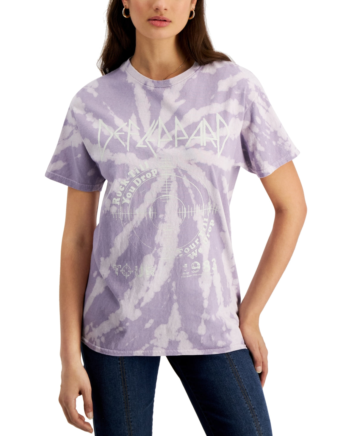 Camiseta gráfica tie-dye da Junk Food Junior, roxa, tamanho médio