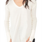 Blusa feminina Colby Raw Edge da Free People, branca, tamanho X-S