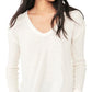 Blusa feminina Colby Raw Edge da Free People, branca, tamanho X-S