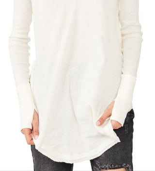 Blusa feminina Colby Raw Edge da Free People, branca, tamanho X-S