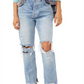 Calça jeans feminina estilo boyfriend, larga e afunilada, azul, tamanho 30, da Free People