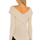 Blusa Marley Off The Shoulder Ribbed Feminina Free People Marrom Tamanho Grande