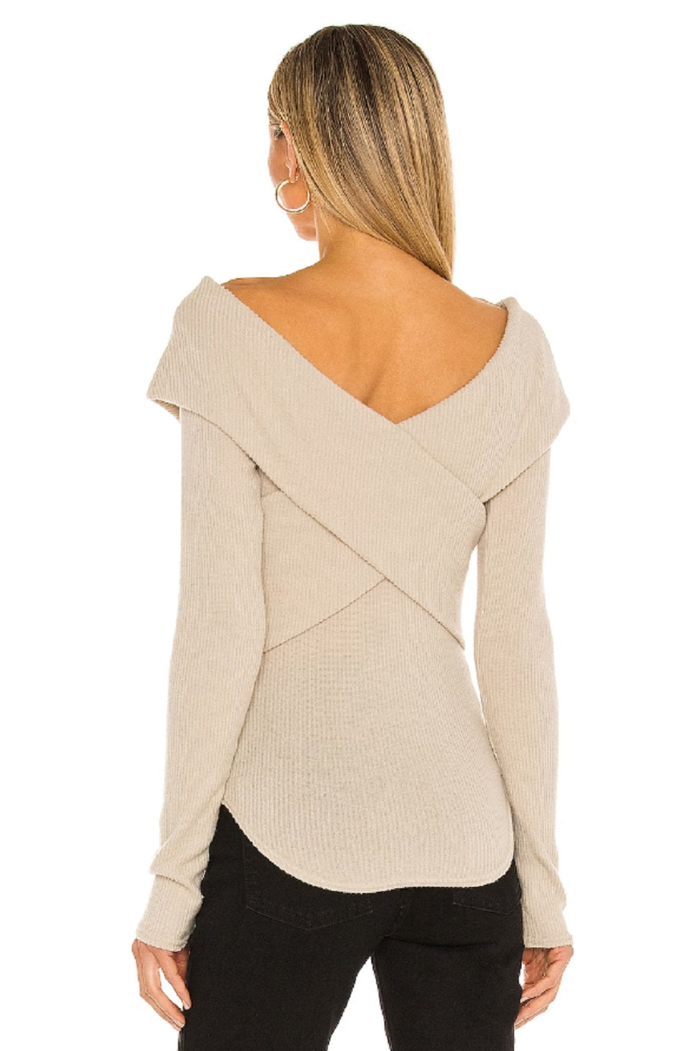 Blusa Marley Off The Shoulder Ribbed Feminina Free People Marrom Tamanho Grande
