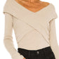 Blusa Marley Off The Shoulder Ribbed Feminina Free People Marrom Tamanho Grande