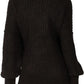 Suéter feminino Free People com decote em V e manga sino, preto, tamanho extrapequeno