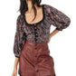 Blusa de veludo preta Free People - Tamanho médio