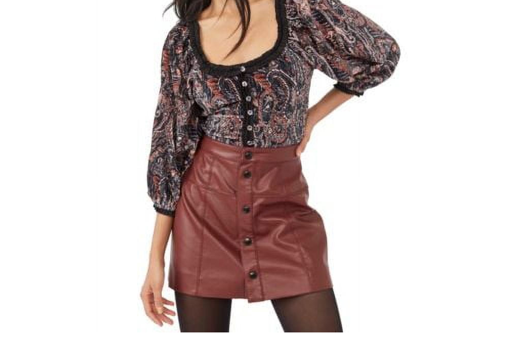 Blusa de veludo preta Free People - Tamanho médio