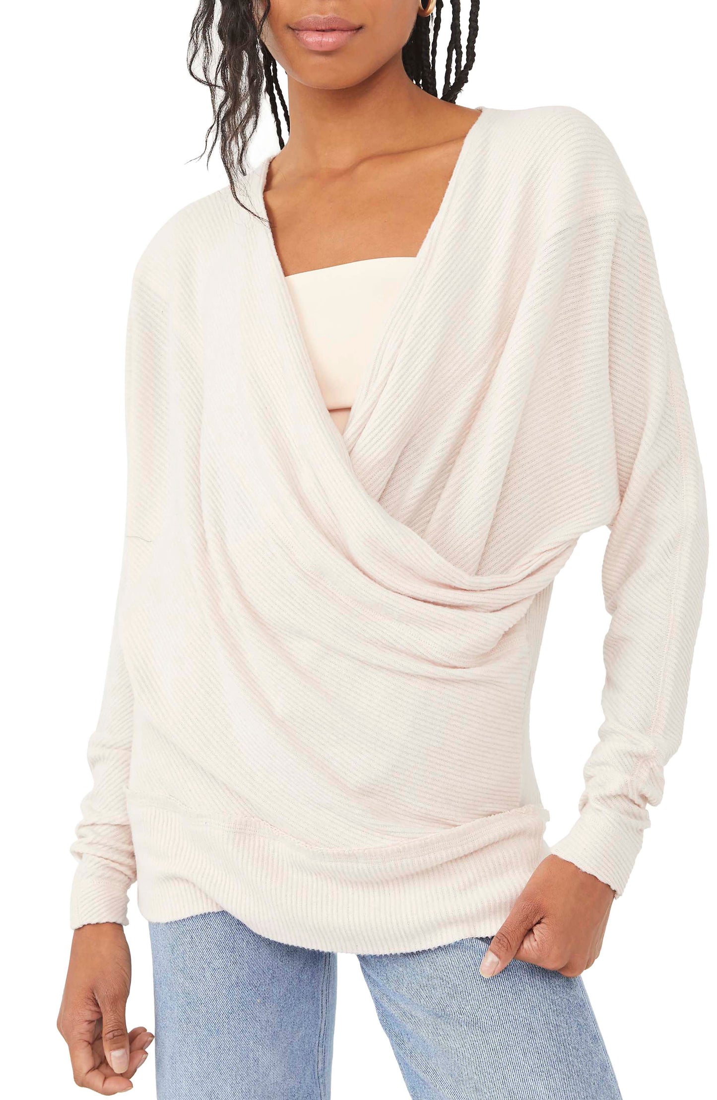 Suéter Free People X-Small Cozy With You em Champagne Toast - Nordstrom