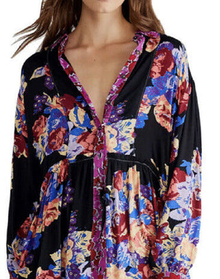 Camisa túnica feminina Brunch A Bunch da Free People, preta, tamanho pequeno