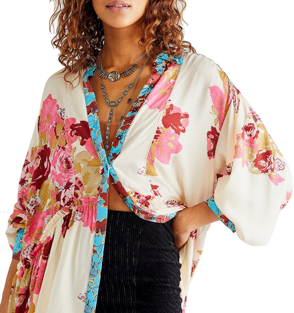 Camisa túnica feminina Brunch A Bunch da Free People, branca, tamanho X-S