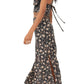 Top curto floral e saia longa femininos Free People, preto, tamanho 4