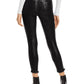 Calça jeans skinny com brilho e revestimento Free People feminina, preta, tamanho 27