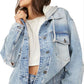 Jaqueta jeans feminina Flawless com capuz, azul, tamanho X-S