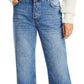 Calça jeans feminina Maggie Ripped Crop com perna reta, azul, tamanho 30