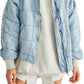 Jaqueta acolchoada feminina Free People com manga dolman, azul, tamanho pequeno