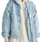 Jaqueta acolchoada feminina Free People com manga dolman, azul, tamanho pequeno