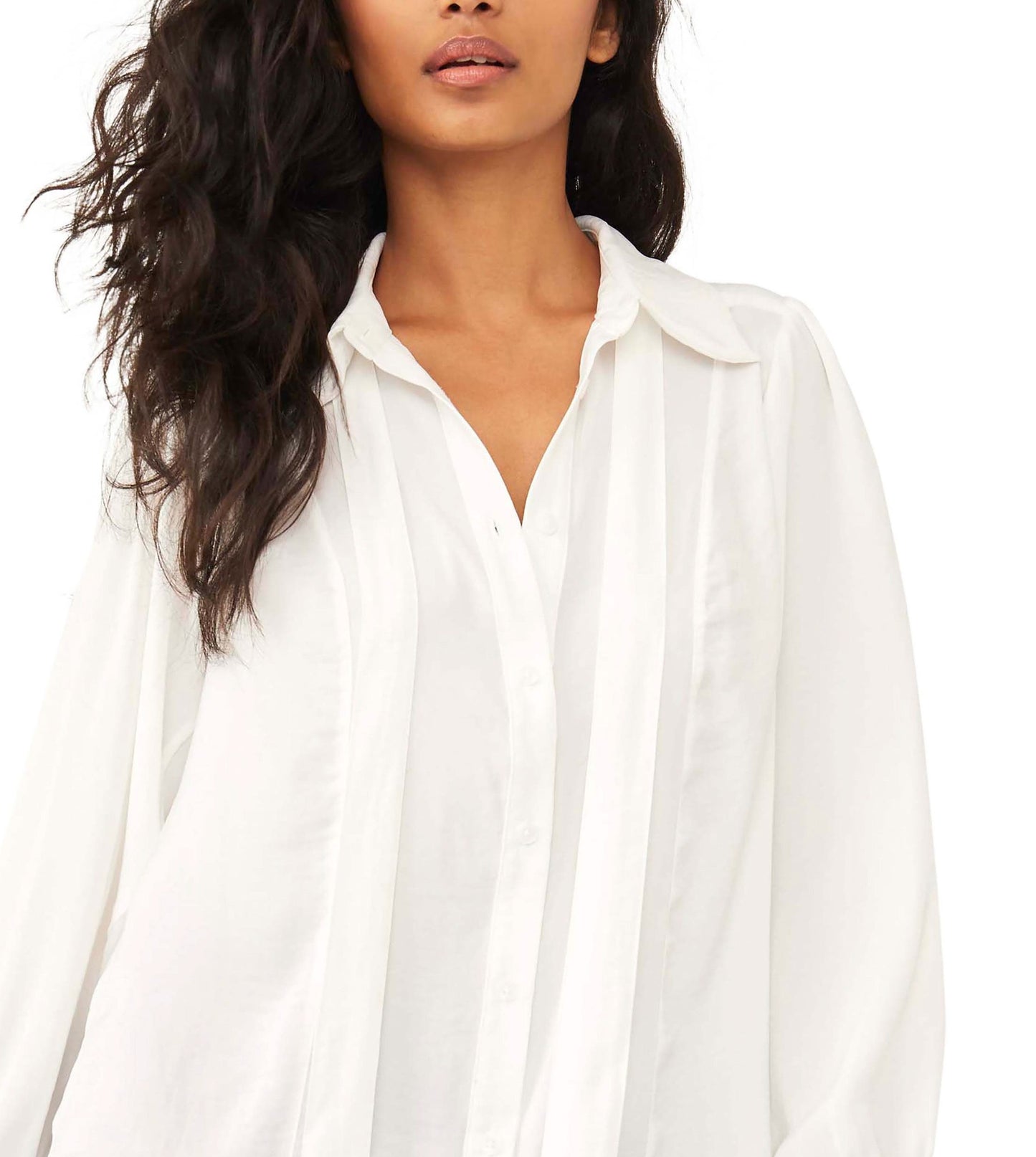Blusa Lala com gola amarrada feminina Free People, marrom, tamanho grande